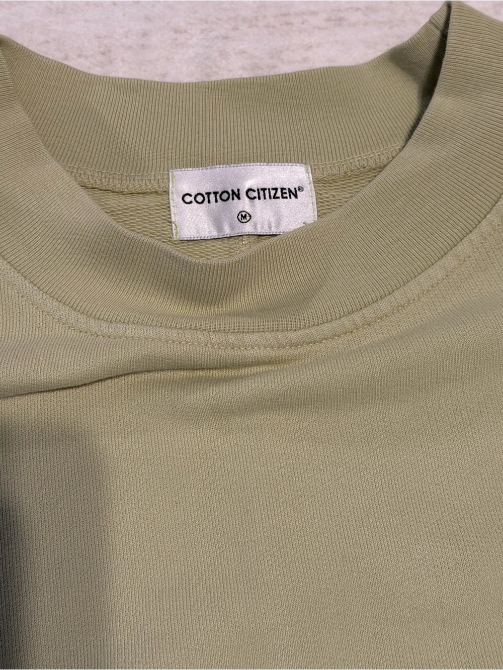 Cotton Citizen Crewneck Sweatshirt Sage Green Made USA Medium - Picture 2 of 8